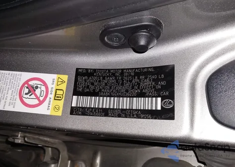 2017 Lexus Es 350 z USA, uszkodzony, nr VIN 58ABK1GGXHU036220